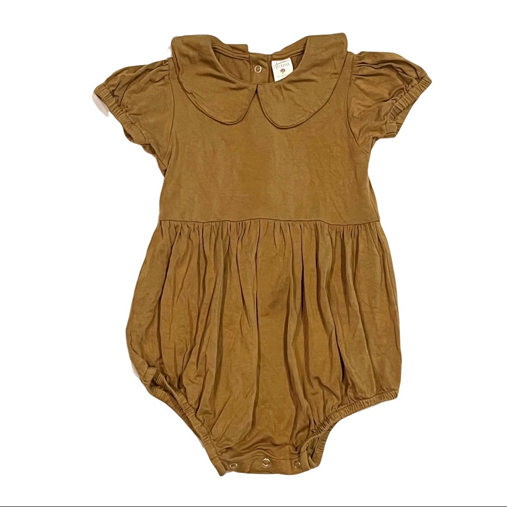 KATE QUINN OLIVE GREEN BAMBOO BUBBLE ONESIE